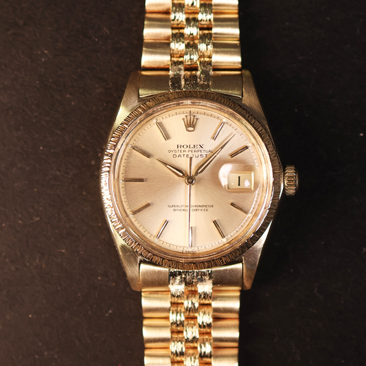 Rolex Datejust Bark Finish Yellow Gold 1607