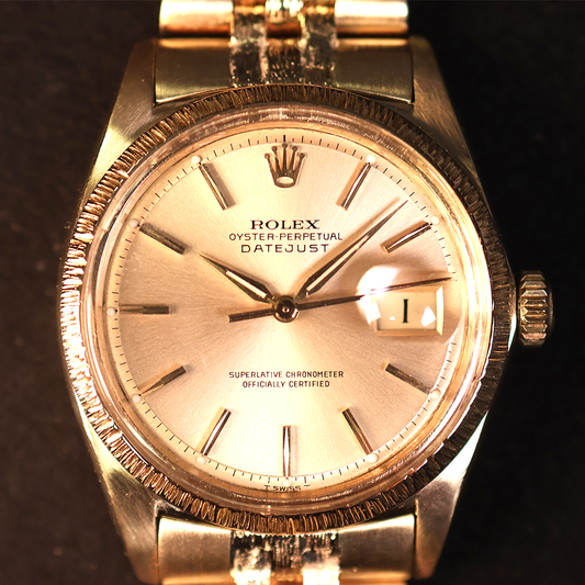 Rolex Datejust Bark Finish Yellow Gold 1607