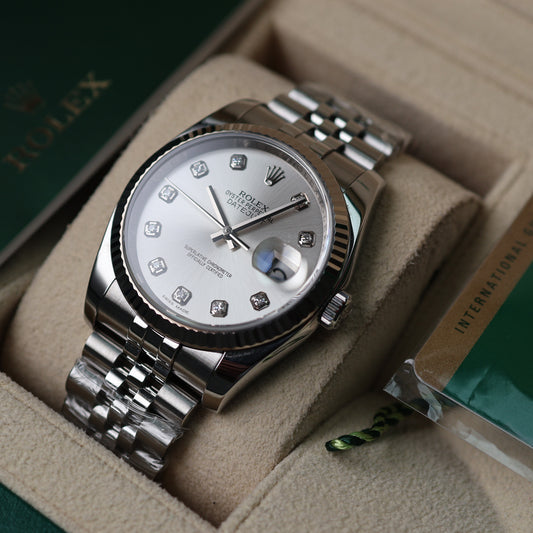 Rolex Datejust Silver Diamonds Dial Jubilée 116234