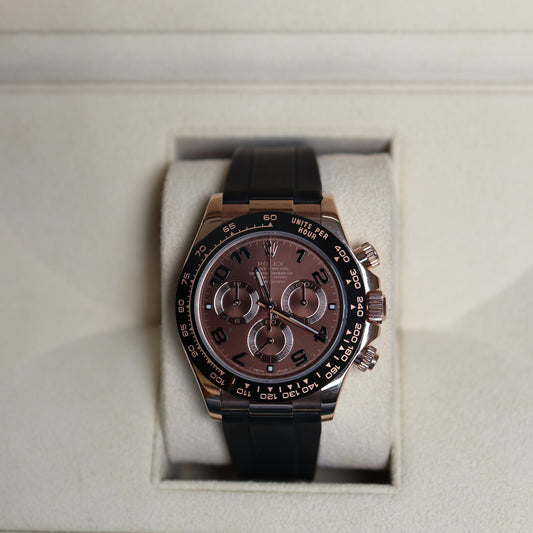 Rolex Daytona Choco Dial Oysterflex Rose Gold 116515LN